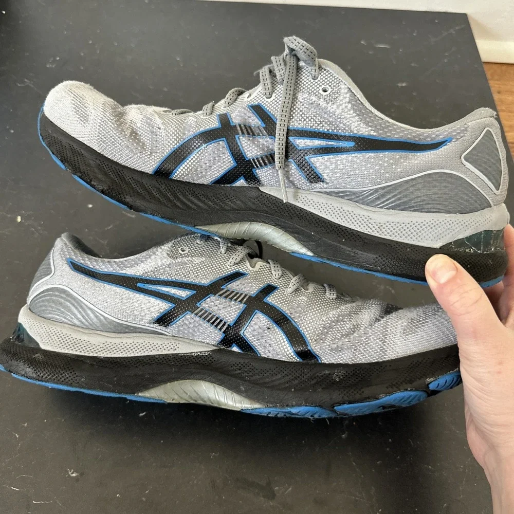 Asics Gel-Nimbus 23 1011B004 Gray Blue Men's US 12.5 Running Shoes Jog Sneakers - Picture 5 of 11